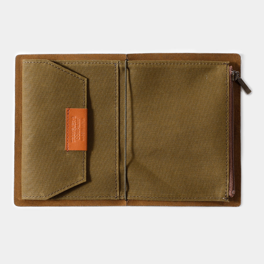 TRAVELER'S FACTORY - Cotton Zipper Case Passport size - Olive