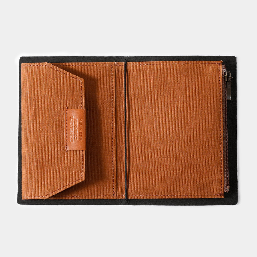 TRAVELER'S FACTORY - Cotton Zipper Case Passport size - Brown