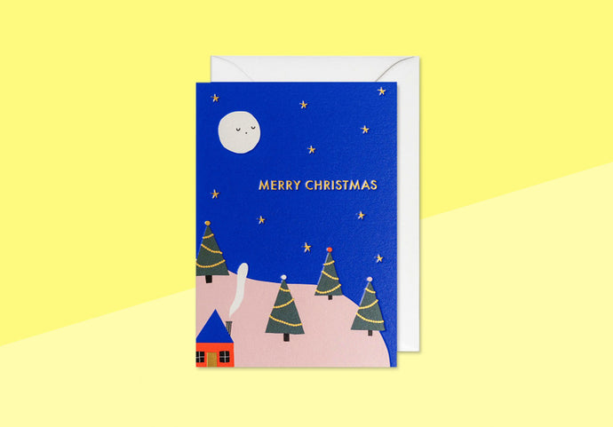 JENNIFER BOURON – Grußkarte – Frohe Weihnachten Dorf