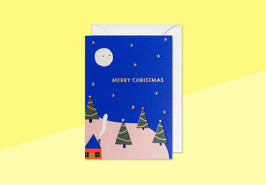 JENNIFER BOURON – Grußkarte – Frohe Weihnachten Dorf