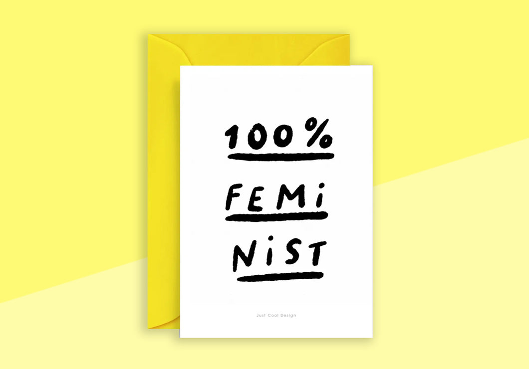 JUST COOL DESIGN - Grußkarte - 100% Feminist