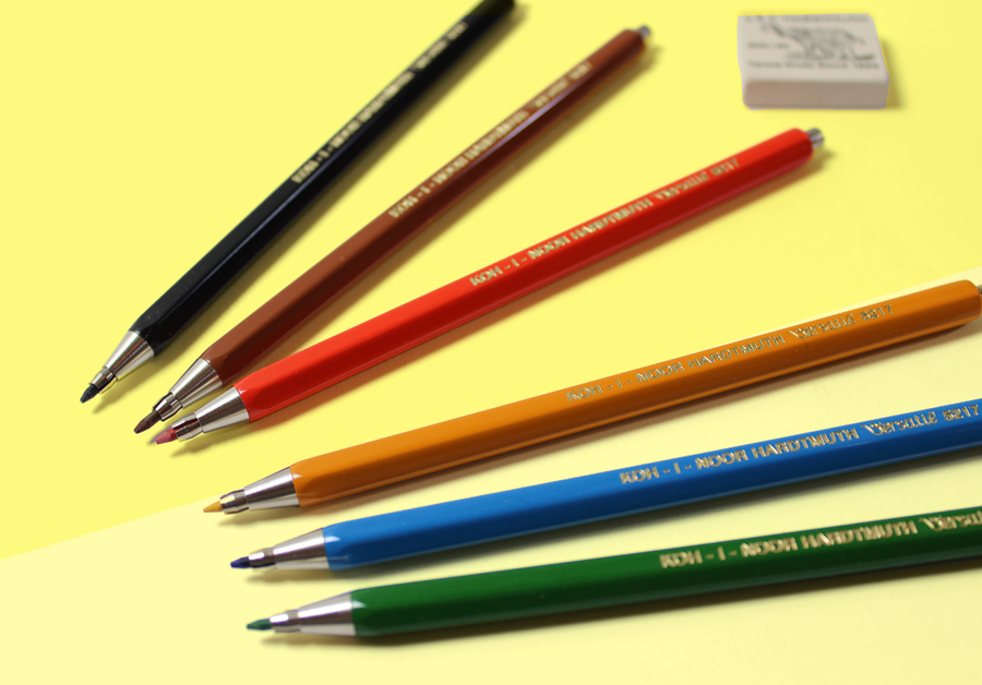 Koh-I-Noor - Set of 6 colourful mechanical pencils 2,0 + eraser