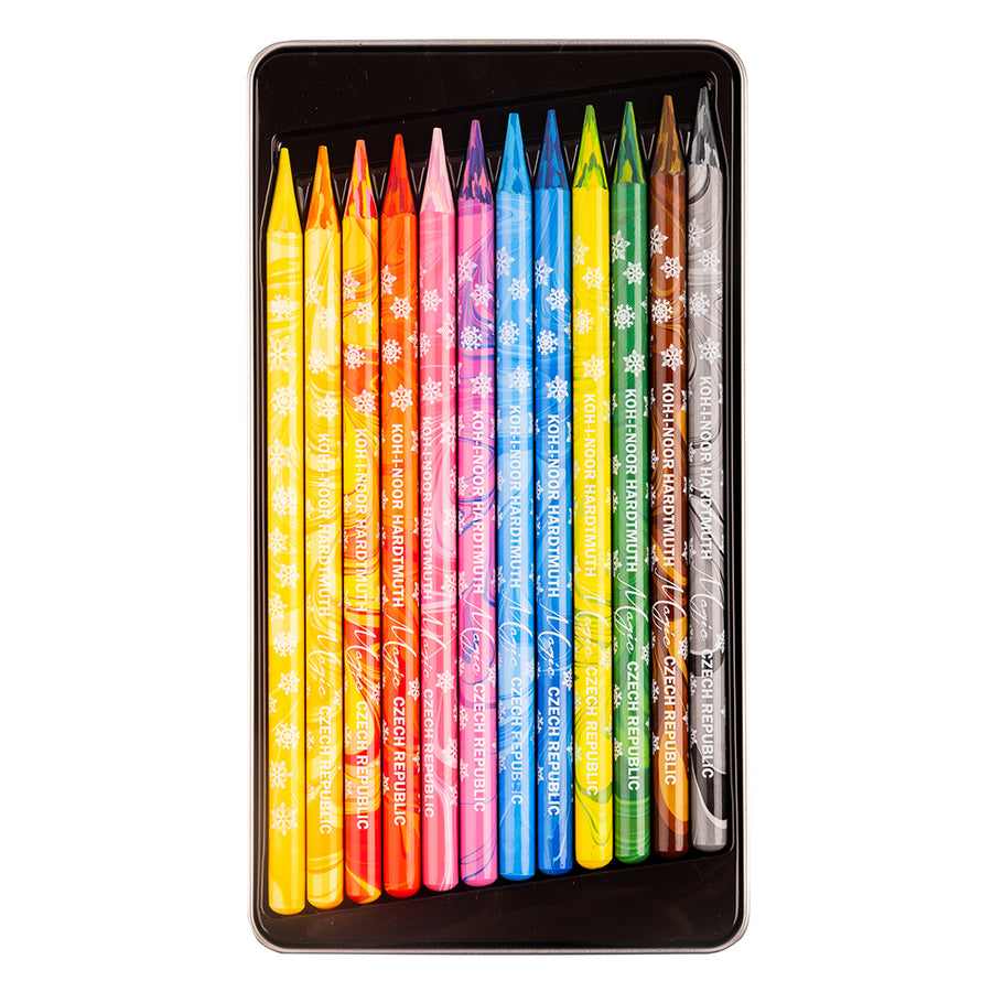 KOH-I-NOOR - Set mit 12 holzfreien MAGIC 3 in 1 Buntstiften
