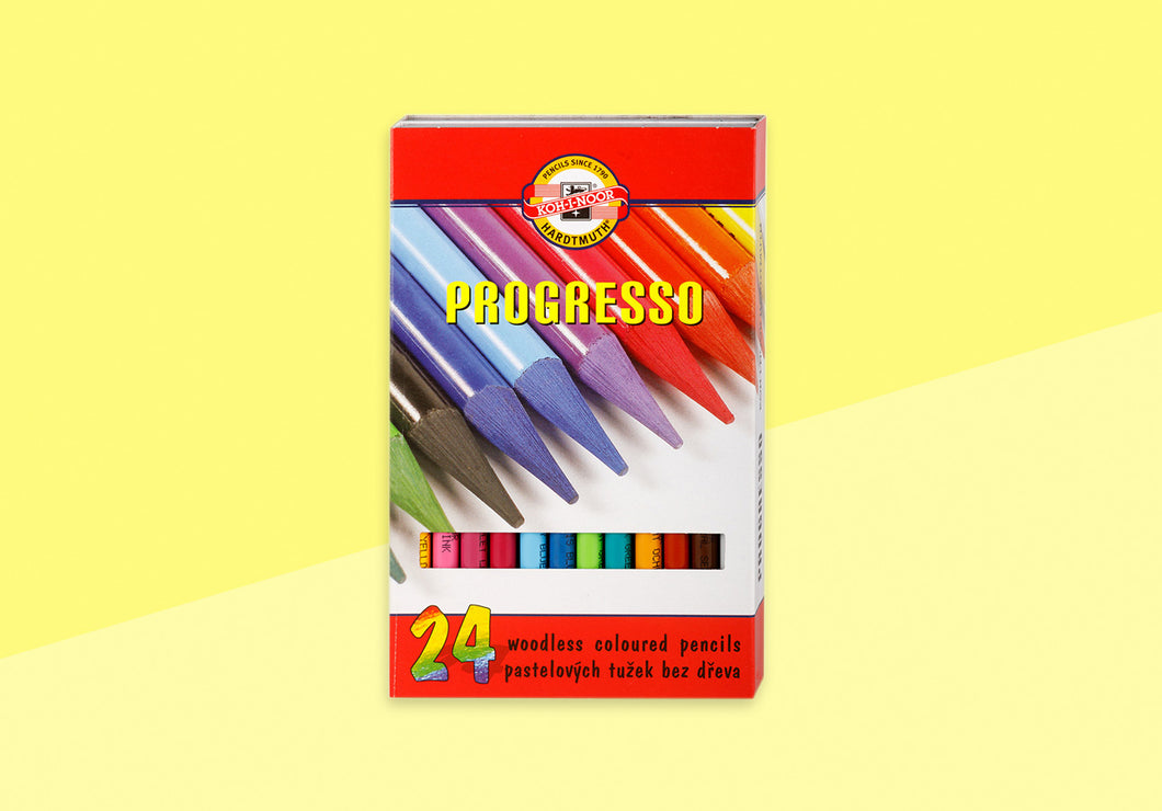 KOH-I-NOOR - Set mit 24 holzfreien PROGRESSO-Buntstiften
