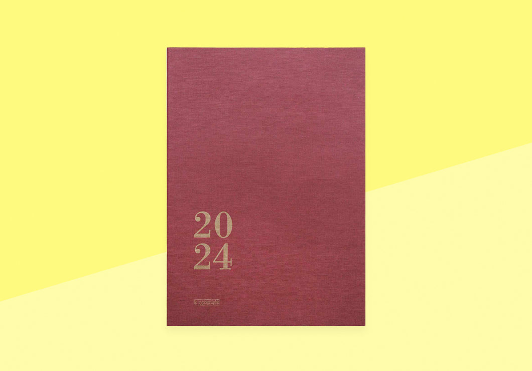 LE TYPOGRAPHE - Monthly Agenda 2024 - A5+ - Winered