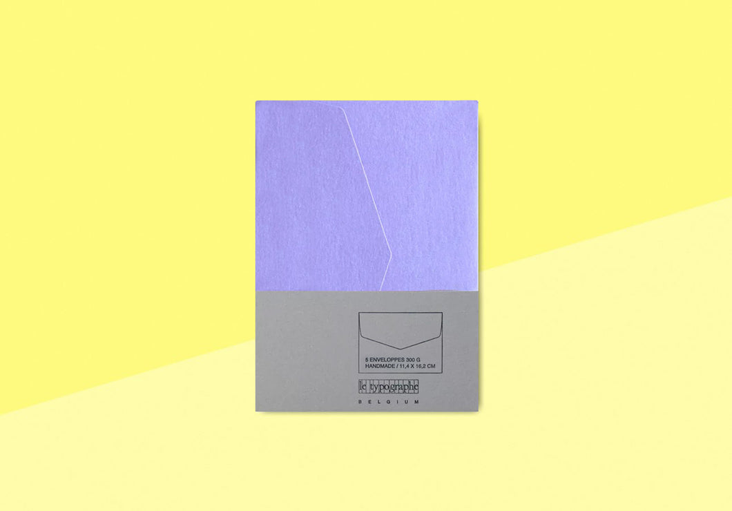 LE TYPOGRAPHE  - Pack of 5 envelopes - Wisteria
