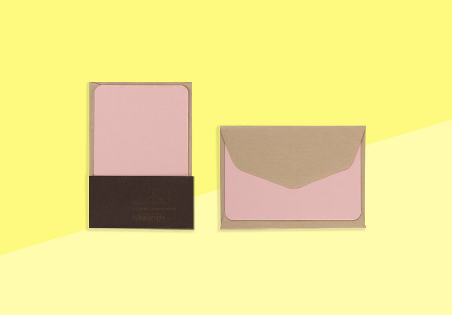 LE TYPOGRAPHE - Pack of 5 mini cards and envelopes - Bamboo