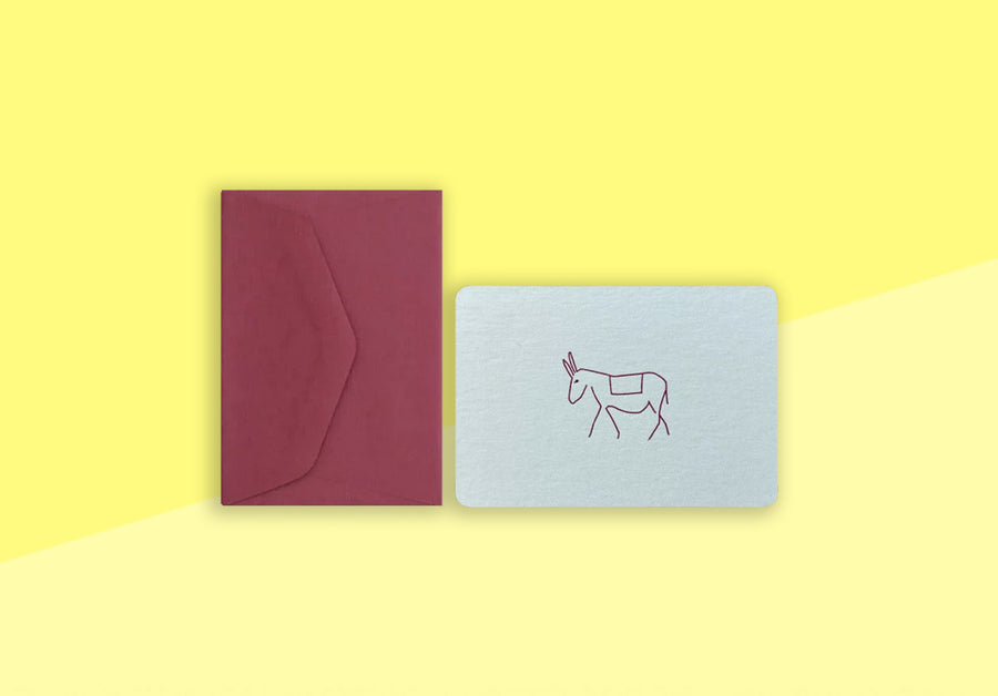 LE TYPOGRAPHE - Mini Greeting Card - Donkey