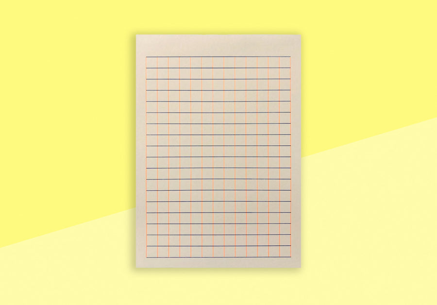 LE TYPOGRAPHE - A5 Notepad - Orange and Blue - Grid
