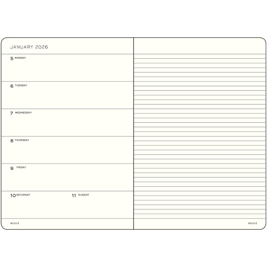 LEUCHTTURM 1917 - B6+ Wochenkalender 2026 und Notizbuch - Tinte