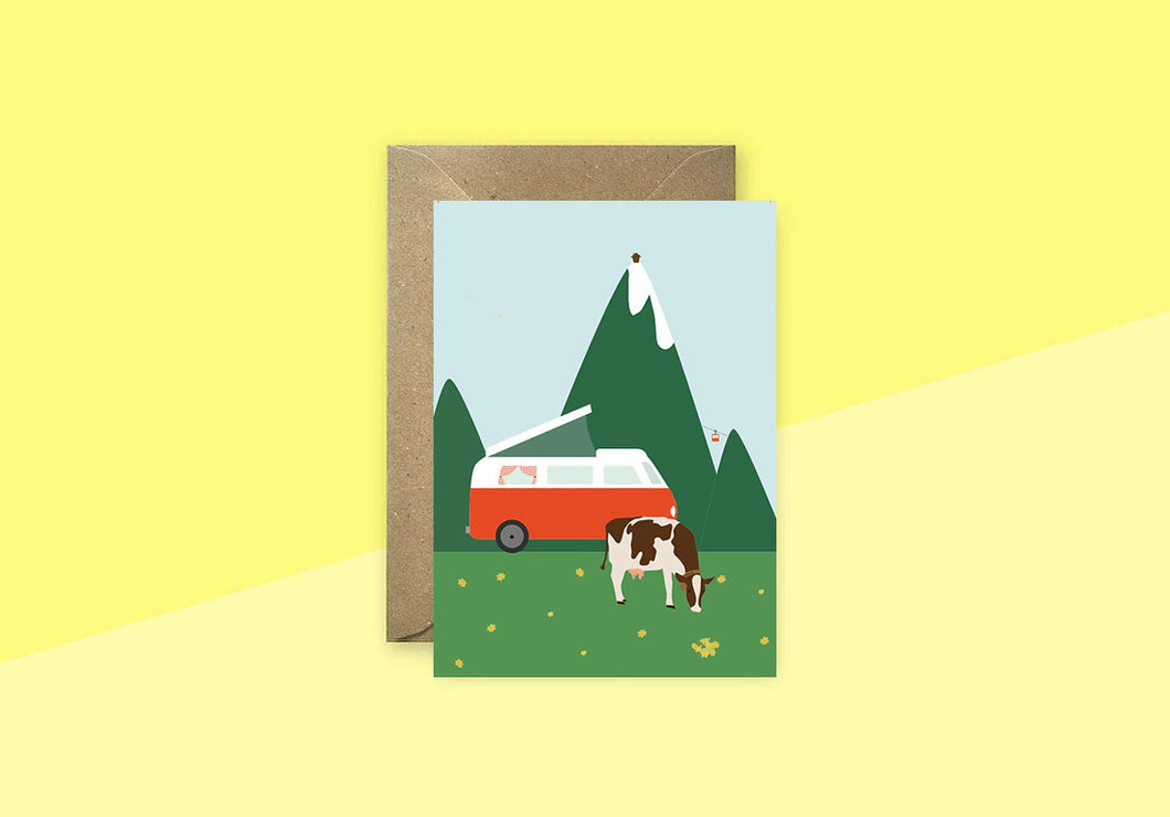 LINIENWERK - Greeting Card - Bus by day