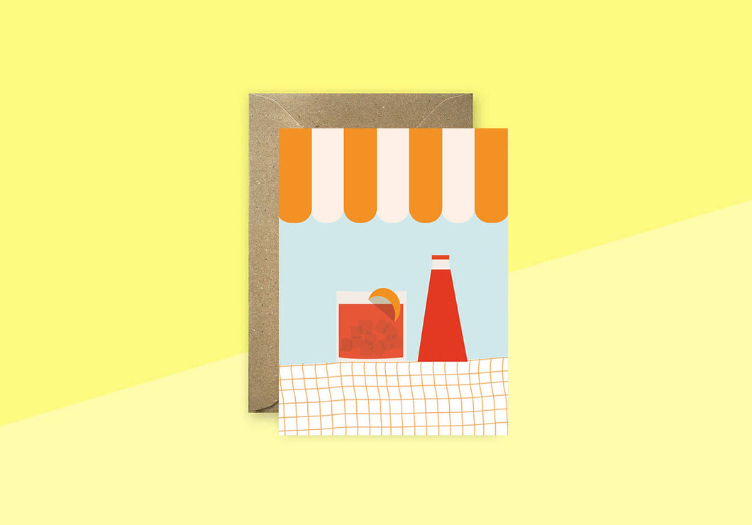 LINIENWERK - Greeting Card - Campari Soda