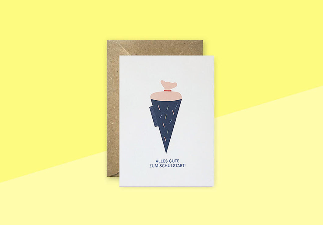 LINIENWERK - Greeting Card - Schulstart Blue