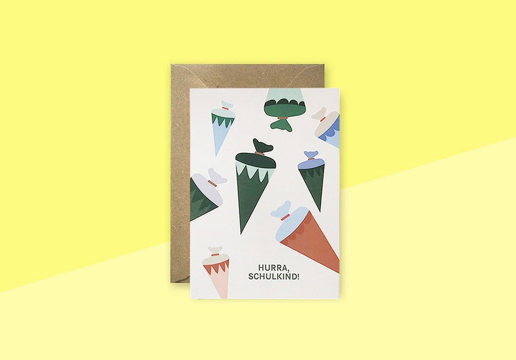 LINIENWERK - Greeting Card - Hurra Schulkind