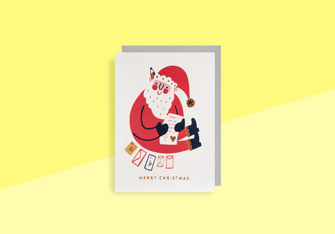 LINZIE HUNTER - Greeting card - Merry X-mas Santa
