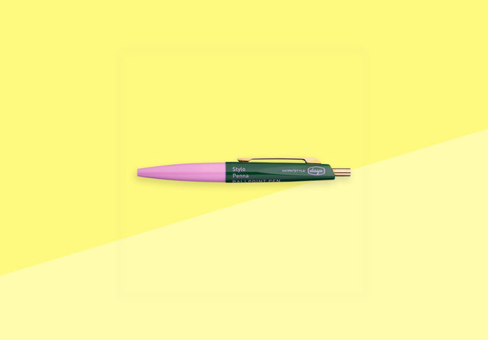 MARK'S STYLE - ANTERIQUE Mini Ballpoint Pen - Pink/Green