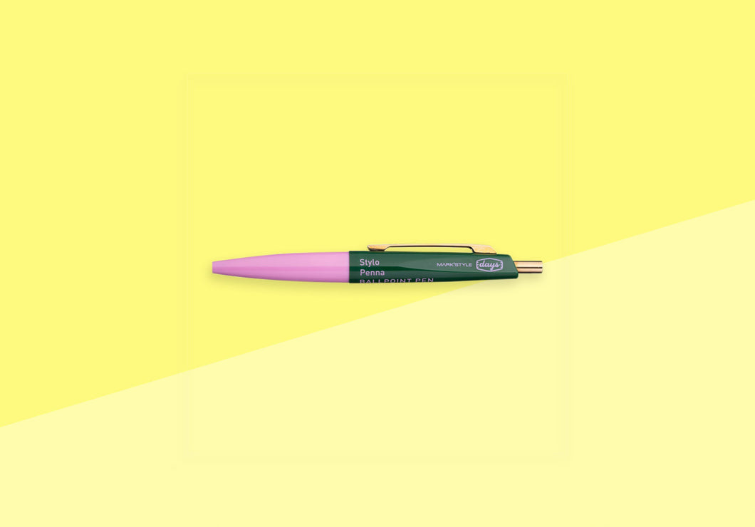 MARK'S STYLE – ANTERIQUE Mini-Kugelschreiber – Rosa/Grün