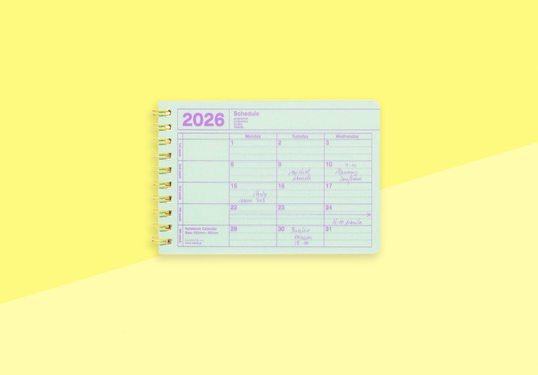 MARK'S - Notizbuch-Kalender 2026 - XS - Mint