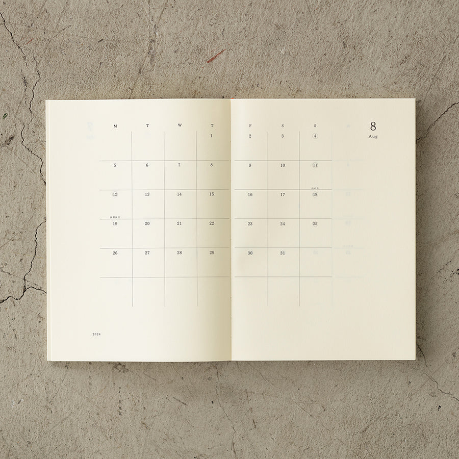 MIDORI - MD Notizbuch Kalender - A5 Thin 2024