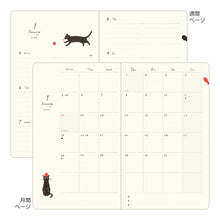 Laden Sie das Bild in den Galerie-Viewer, MIDORI - Book Style Kalender 2026 - B6 Variant Katze - Grau