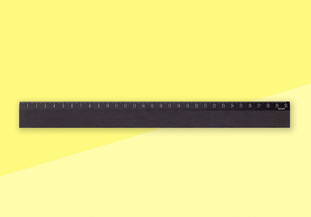 MIDORI – CL Stationery - Aluminium Ruler Non-Slip Black