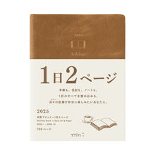 Laden Sie das Bild in den Galerie-Viewer, MIDORI - Diary Hibino 2025 - A6 Camel