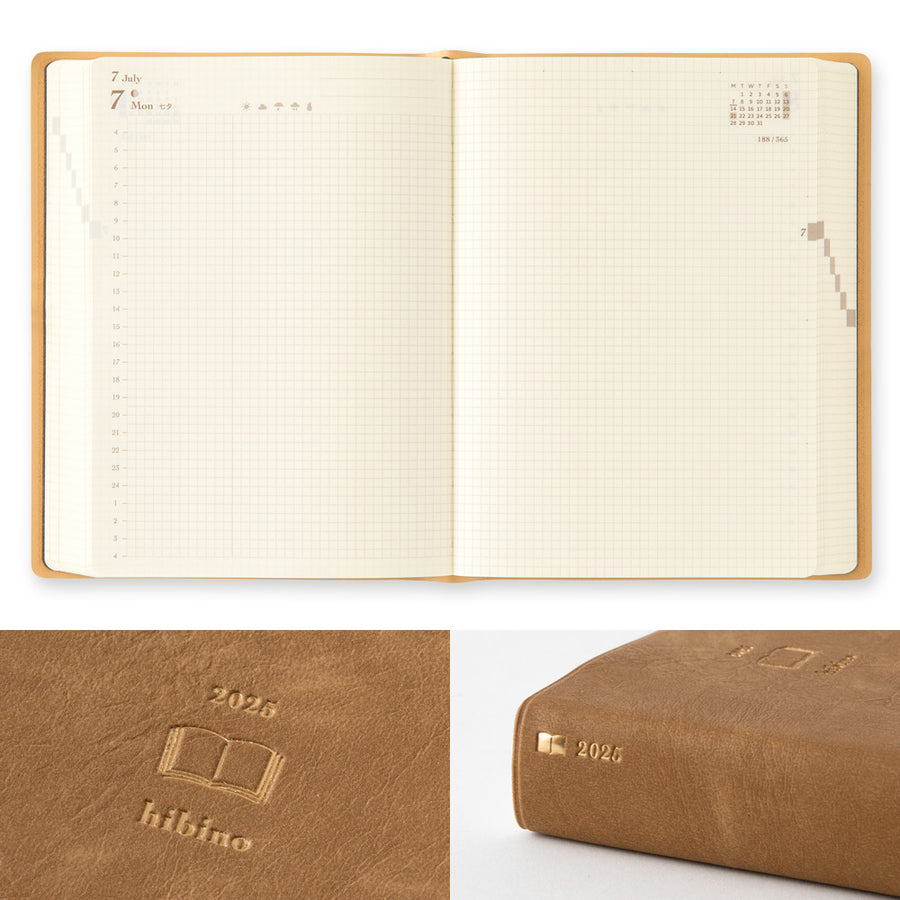 MIDORI - Diary Hibino 2025 - A6 Camel