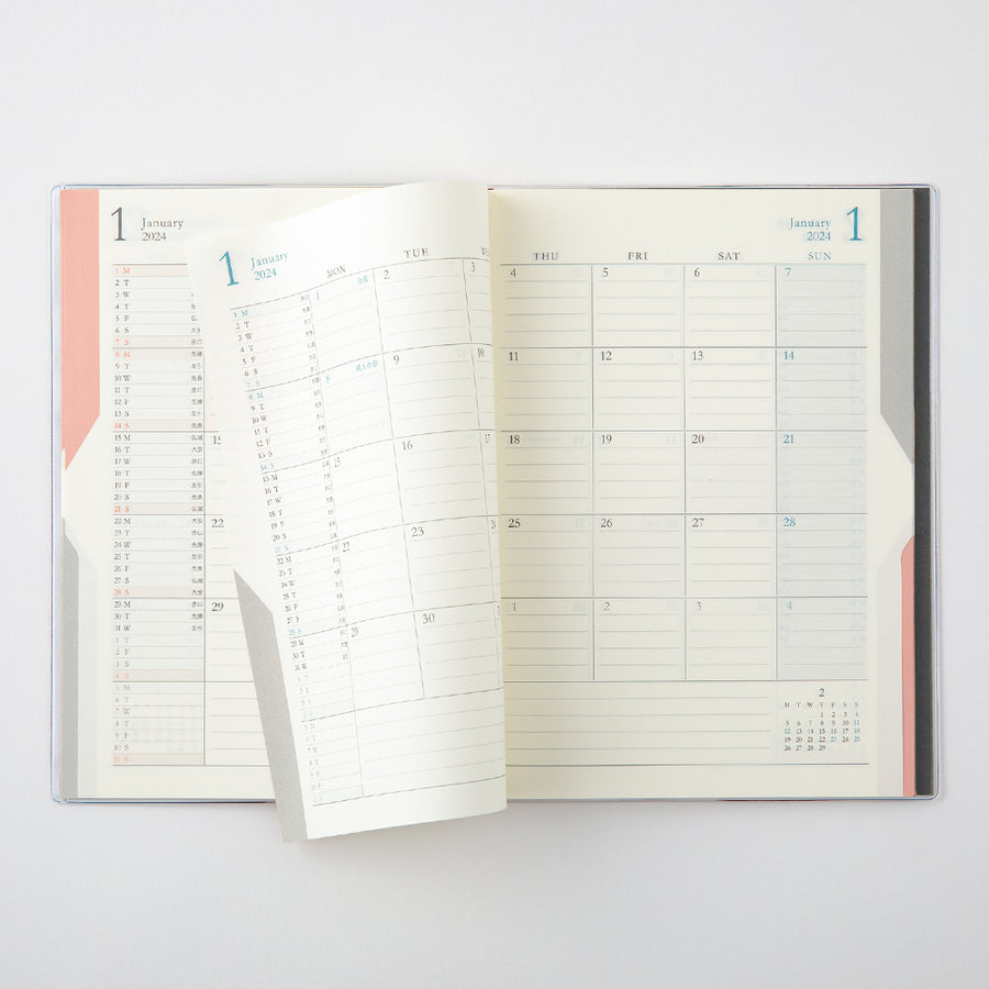 MIDORI - Double Schedule 2024 - B6 schwarz