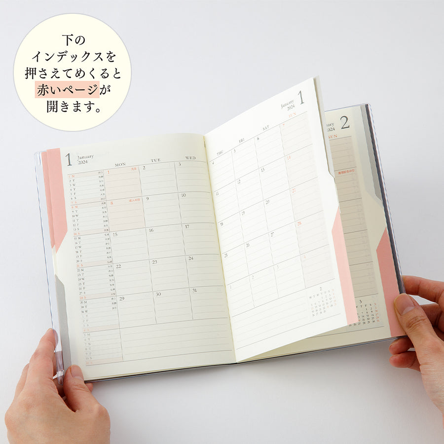 MIDORI - Double Schedule 2024 - B6 schwarz
