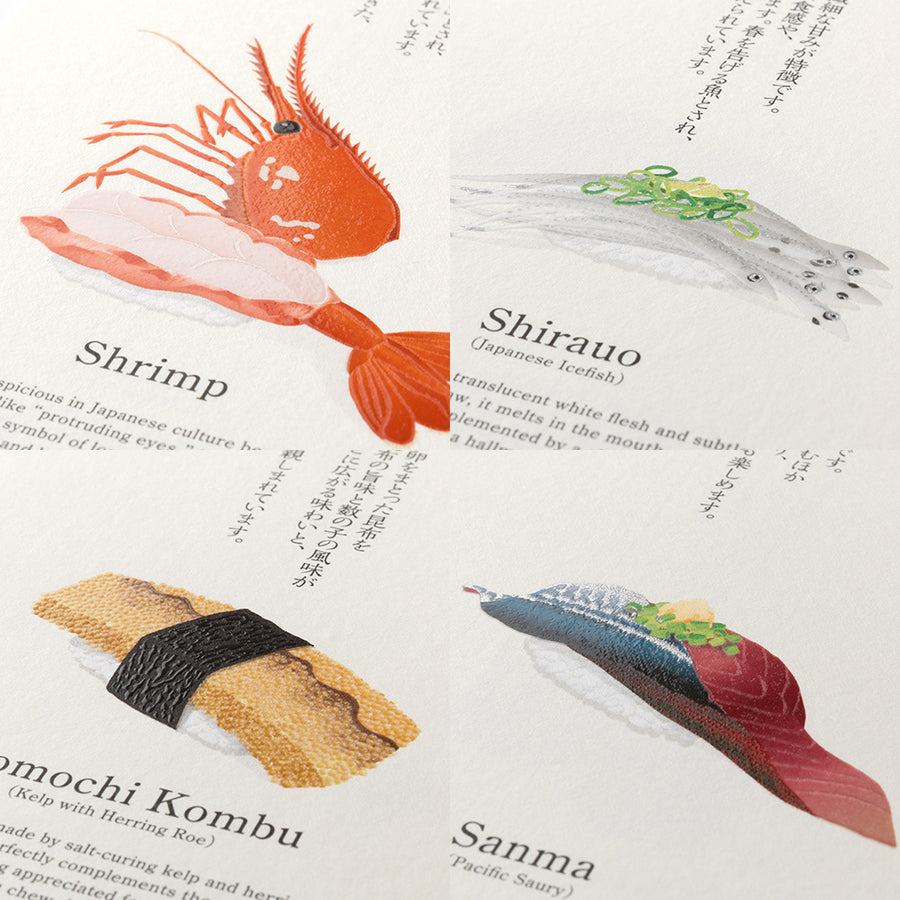 MIDORI - Echizen Washi Wall Calendar 2026 - Sushi