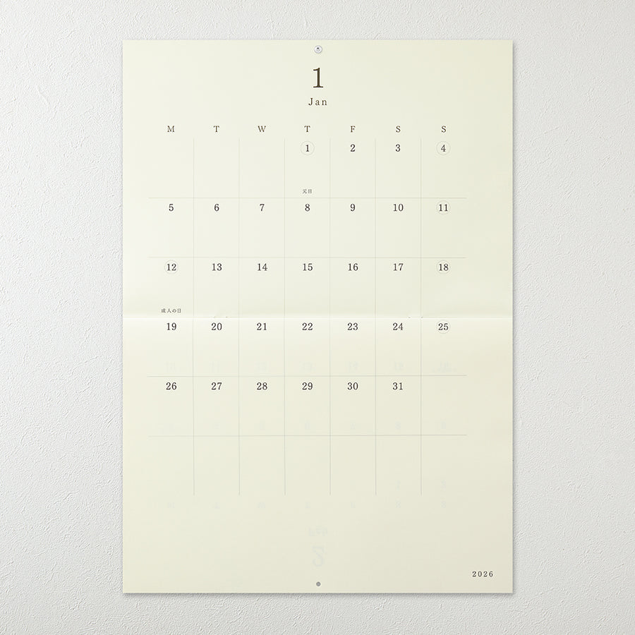 MIDORI - MD Wandkalender 2026 gefaltet A2