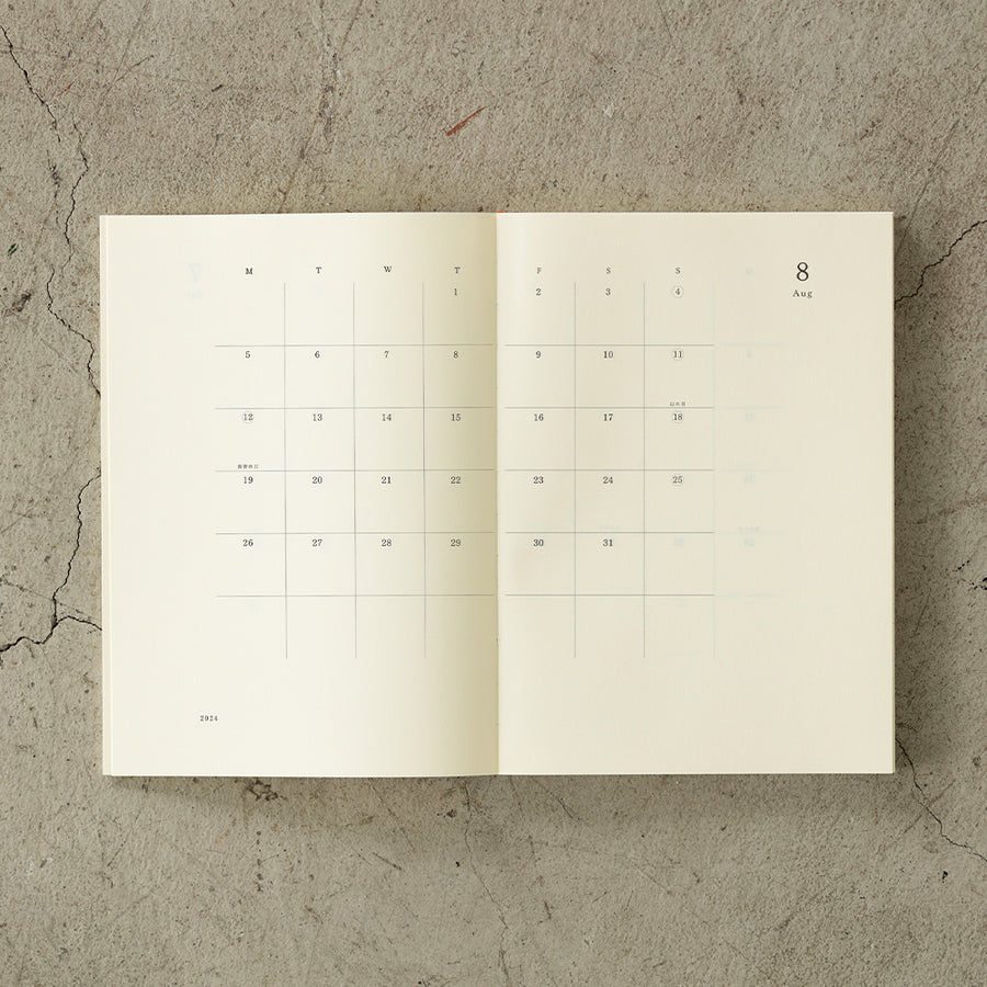 MIDORI - MD Notizbuch Kalender - A5 2024