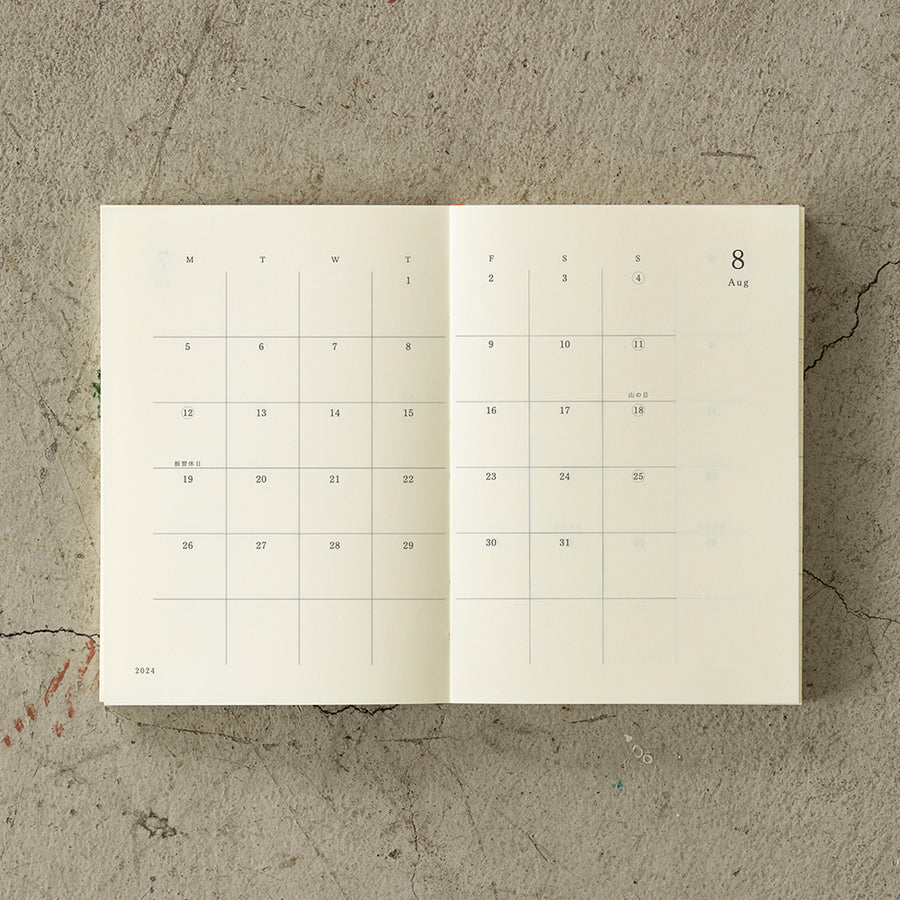 MIDORI - MD Notizbuch Kalender - A6 2024