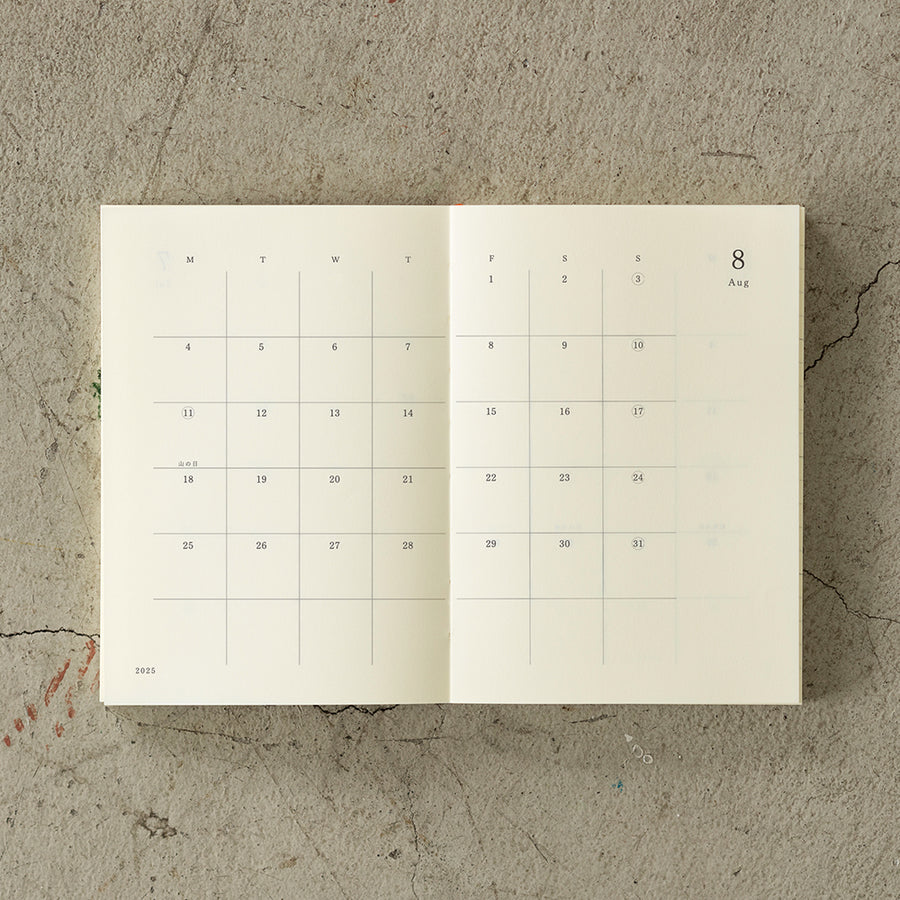 MIDORI - MD Notizbuch Kalender - A6 2025