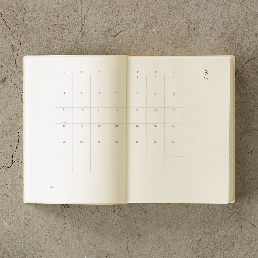 MIDORI - MD Notizbuch Kalender - A5 - 1 Day 1 Page 2025