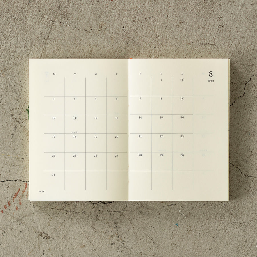 MIDORI - MD Notizbuch Kalender - A6 2026