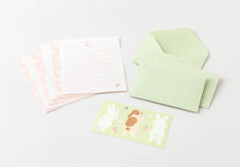 Load image into Gallery viewer, MIDORI - Mini Letter Set with Stickers - Hungry Rabbit