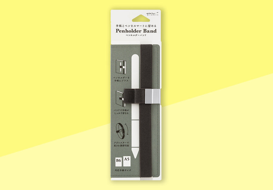 MIDORI – Stifthalterband – B6/A5 Schwarz