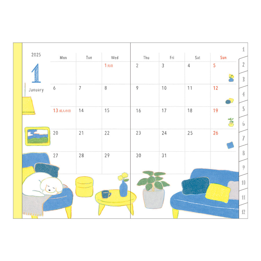 MIDORI - Taschenkalender 2025 - Mini Hund