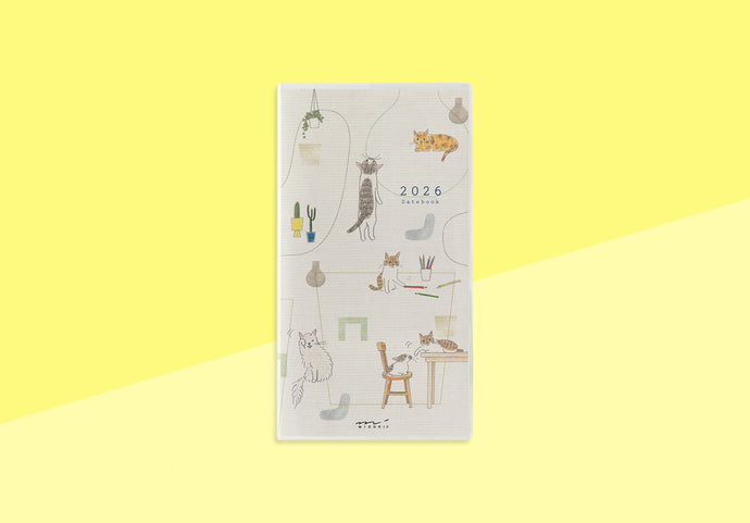 MIDORI - Taschenkalender 2026 - B6 Slim Katze