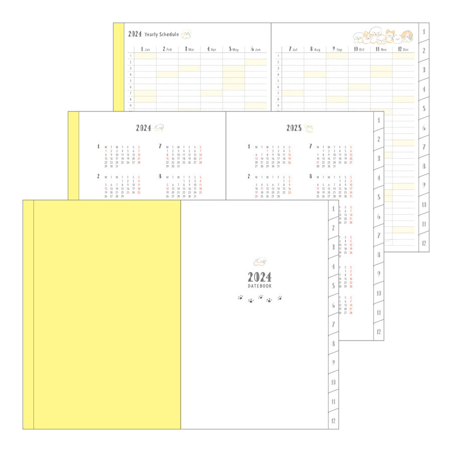 MIDORI - Taschenkalender B6 - Dog 2024