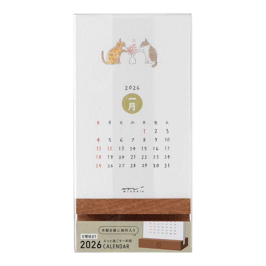 MIDORI - Standkalender 2026 - Cat