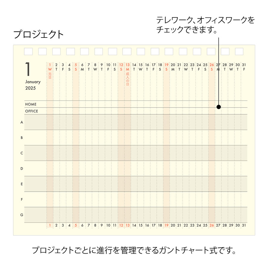 MIDORI - Stand Diary 2025 - B6 Variant - Beige
