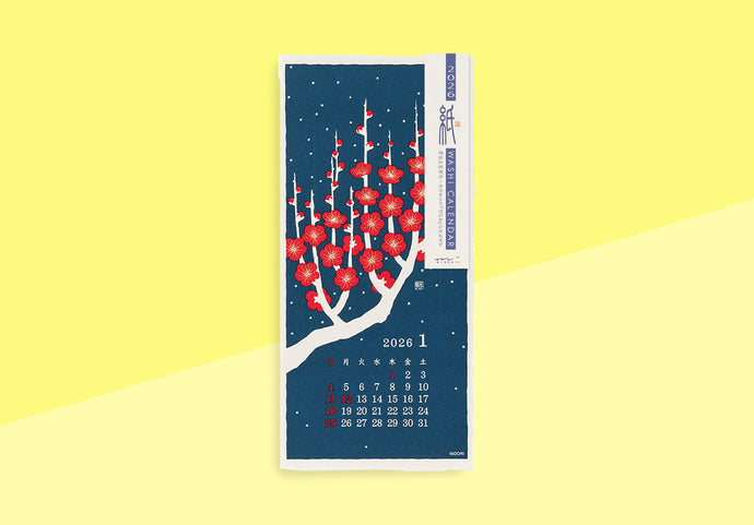 MIDORI - Echizen Washi Wall Calendar 2026 - Blumen