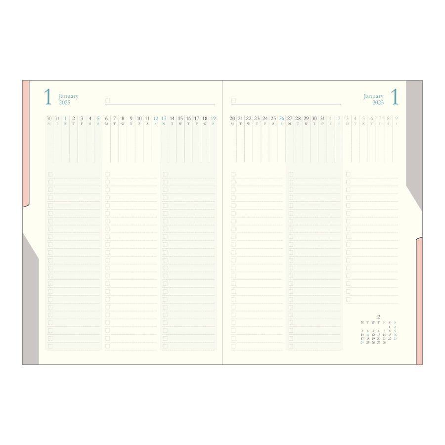 MIDORI - Double Schedule To Do 2025 - B6 Orange
