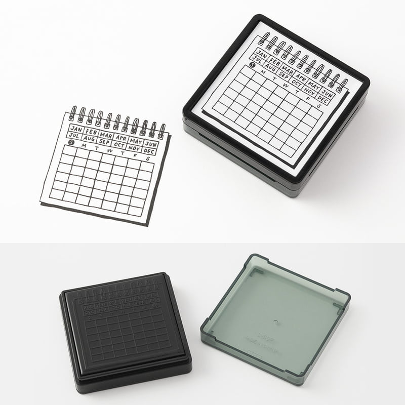 MIDORI - Paintable Stamp Pre-Inked - Calendar
