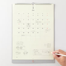 Load image into Gallery viewer, MIDORI - MD Wall Calendar 2025 with pencil