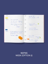 Laden Sie das Bild in den Galerie-Viewer, MISHMASH - 2027 Planer - Midnight Blue / Notes