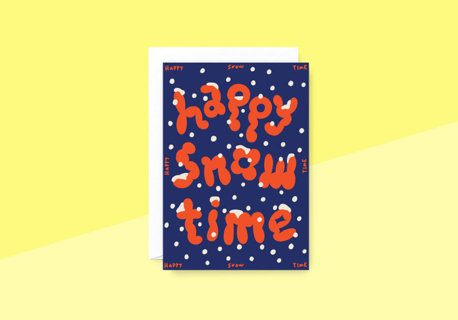 WRAP - Grußkarte - Happy Snow Time