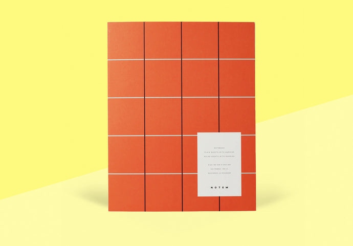 NOTEM - UMA Notizbuch Groß - Orange Check
